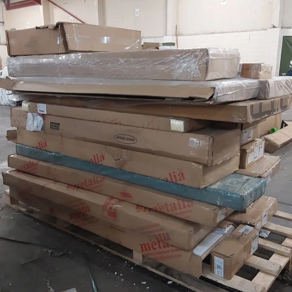 PALLET TO CONTAIN A LARGE ASSORTMENT OF DESIGNER FURNITURE PARTS - MIX OF BRAND NEW AND RETURNED ITEMS