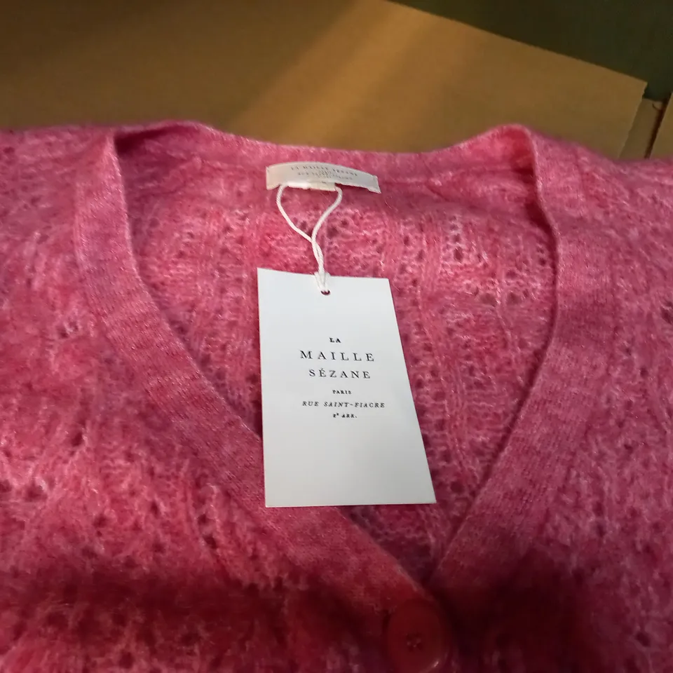 SEZANE ROSE CALIFORNIE SOFT KNIT CARDIGAN - SMALL