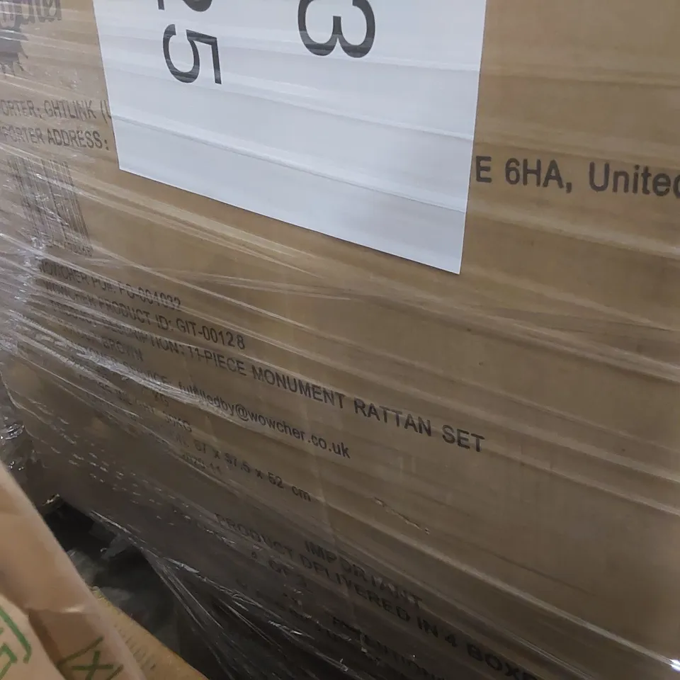 PALLET CONTAINING A LARGE QUANTITY OF ASSORTED GARDEN FURNITURE PARTS