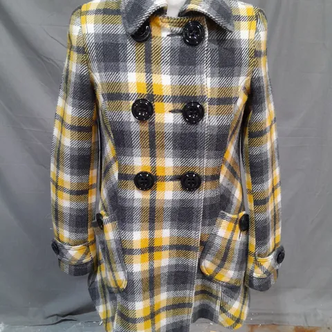 WHISTLES JACKET IN YELLOW/GREY PLAID SIZE 8