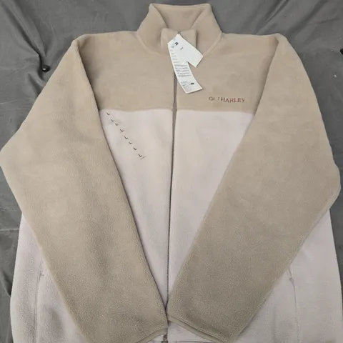 UNIQLO FLEECE FULL-ZIP JACKET IN BEIGE - LARGE