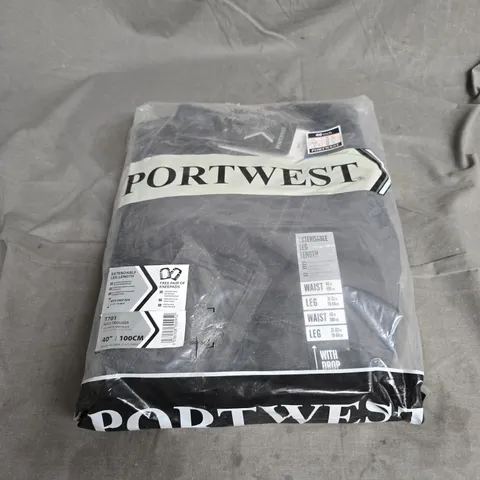 PORTWEST WX3 TROUSERS IN METAL GREY WITH KNEEPADS SIZE 40" REGULAR