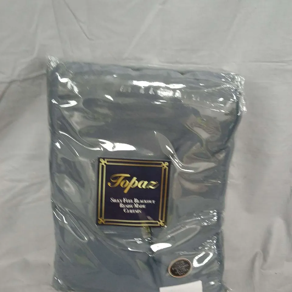 BOX OF APPROX 10 TOPAZ SILKY FEEL BLACK OUT READY MADE CURTAIN – EYELET HEADER