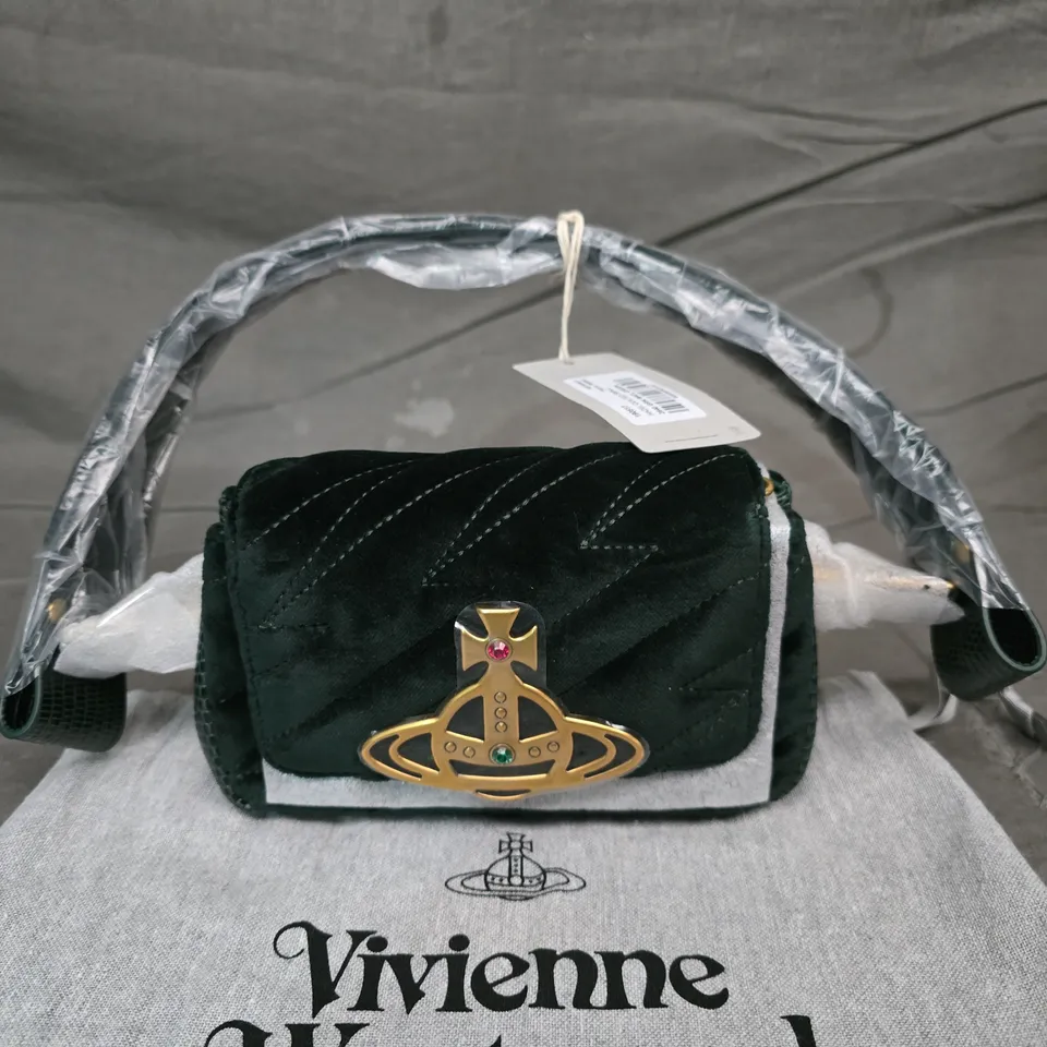 VIVIENNE WESTWOOD VELVET MINI SHOULDER BAG – FOREST GREEN 