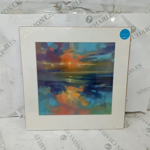 ART GROUP 'CERULEAN CYAN STUDY' BY SCOTT NAISMITH PAINTING PRINT 40X40CM