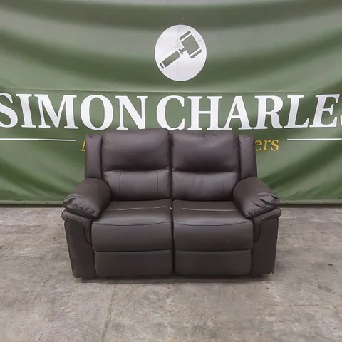 DESIGNER 2 SEATER MANUAL RECLINER FAUX LEATHER SOFA