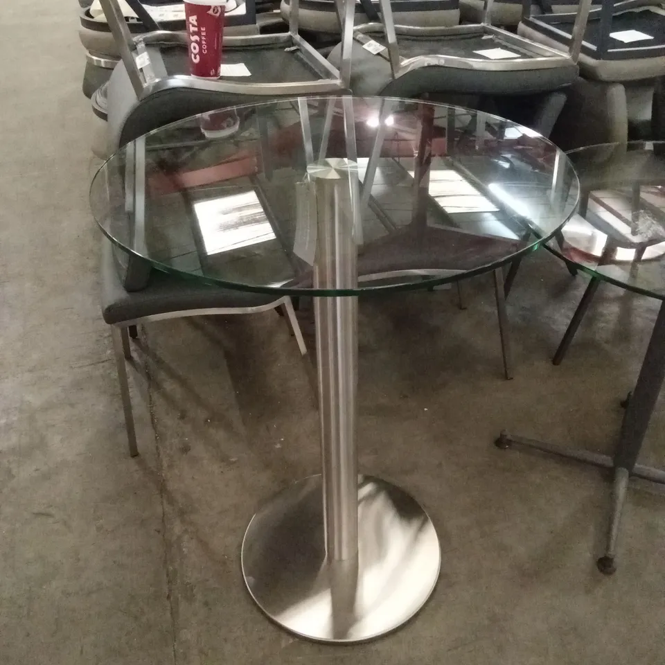 DESIGNER ROUND GLASS TOP BAR TABLE