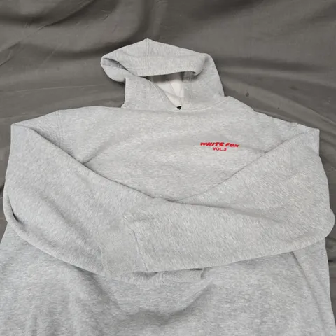 WHITE FOX GREY HOODIE WITH RED 'WHITE FOX VOL.3' LOGO SIZE XXL