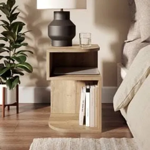 BOXED NEO OPEN BEDSIDE TABLE - OAK EFFECT (1 BOX)