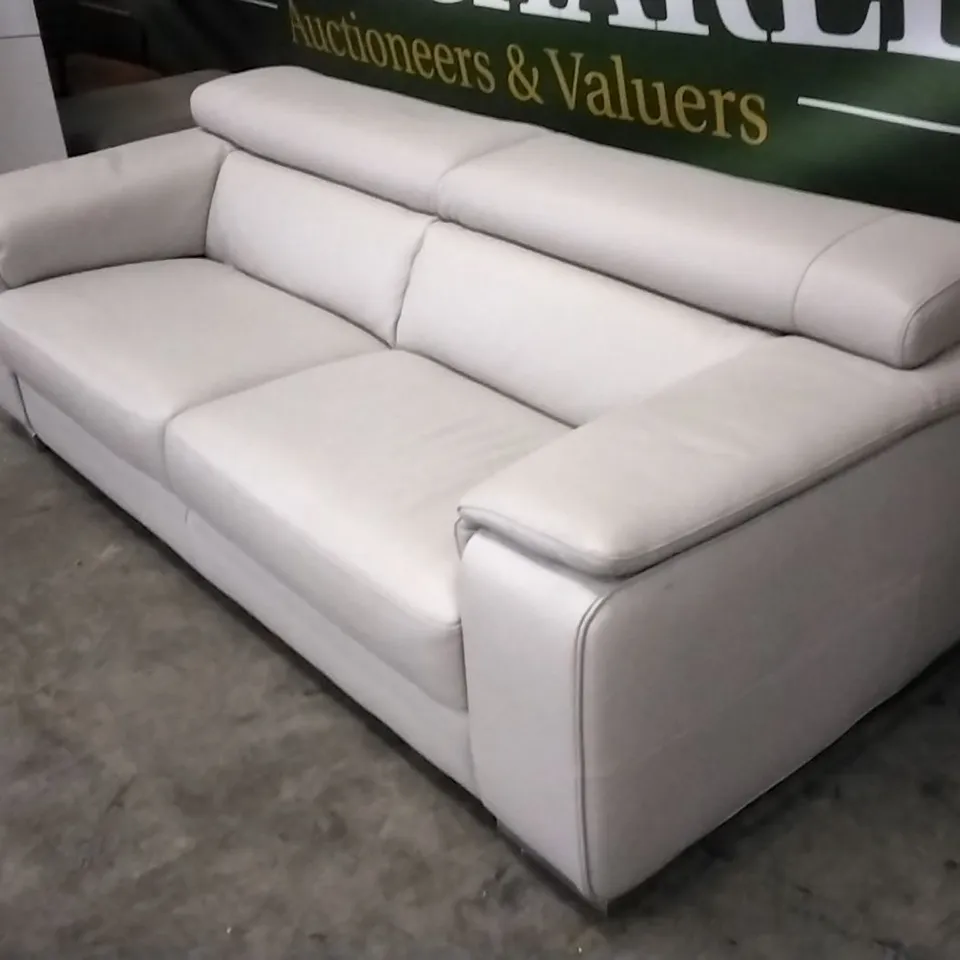 QUALITY ITALIAN DESIGNER MELO LARGE SOFA WHITE GREY LEATHER