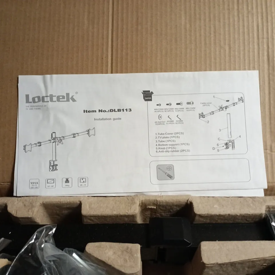 DESKTOP MOUNT FOR 10 TO 30" ECONOMIC TYPE (DLB113) BOXED WITH INSTRUCTIONS