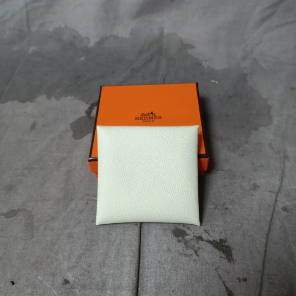 HERMÈS PARIS MINT GREEN LEATHER CARD CARRY CASE WITH POUCH