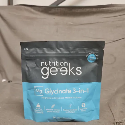 NUTRITION GEEKS GLYCINATE 3-IN-1 MAGNESIUM – GLYCINATE, MALATE & CITRATE – 90 VEGAN CAPSULES