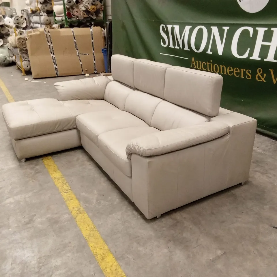 BRADY 100% PREMIUM LEATHER 3 SEATER LEFT-HAND CHAISE SOFA RRP £1399