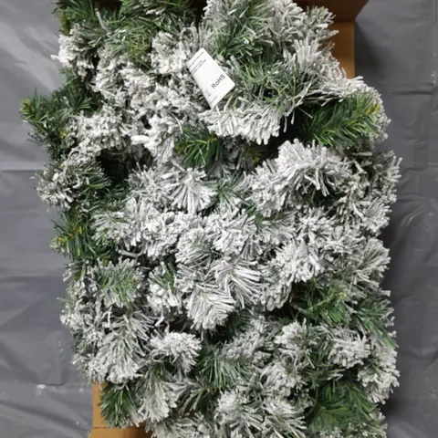 BOXED 6FT PRE LIT EMPEROR FLOCKED GARLAND