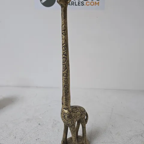 BRASS-TONED GIRAFFE SCULPTURE