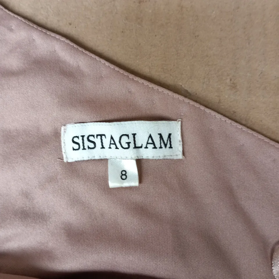 SISTAGLAM SEQUIN ONE-SHOULDER DRESS, PINK – UK 8