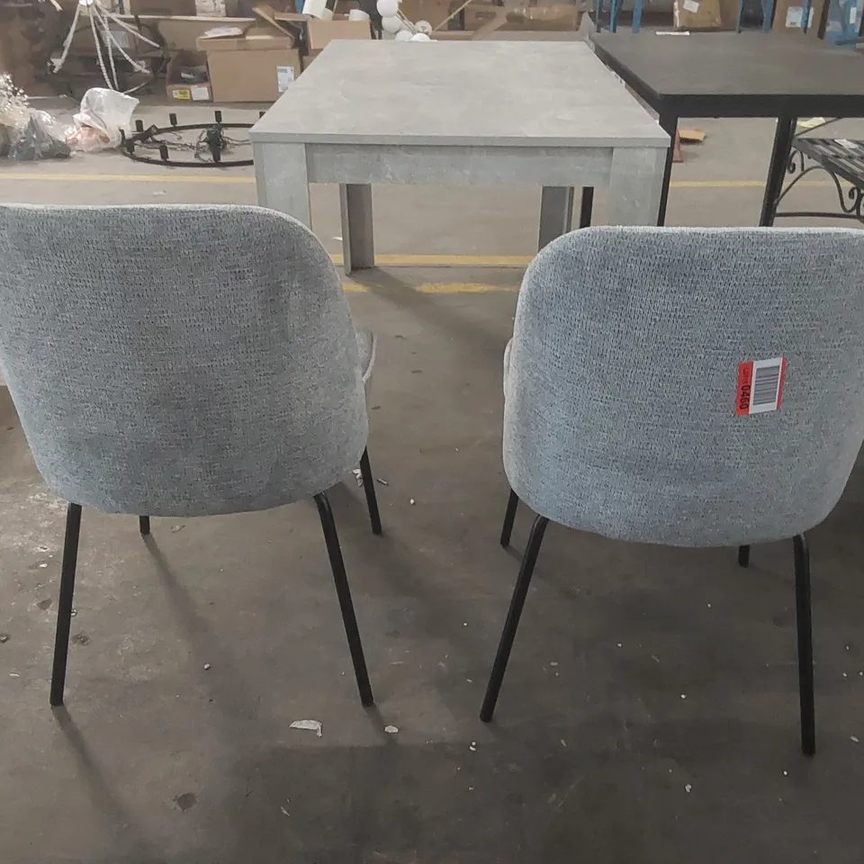 PAIR OF PHILLIPE MODERN FABRIC UPHOLSTERED DINING CHAIRS WITH SPRING