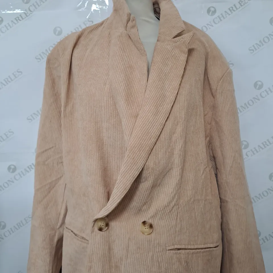 MENACE CORD SUIT JACKET IN STONE - SIZE 42