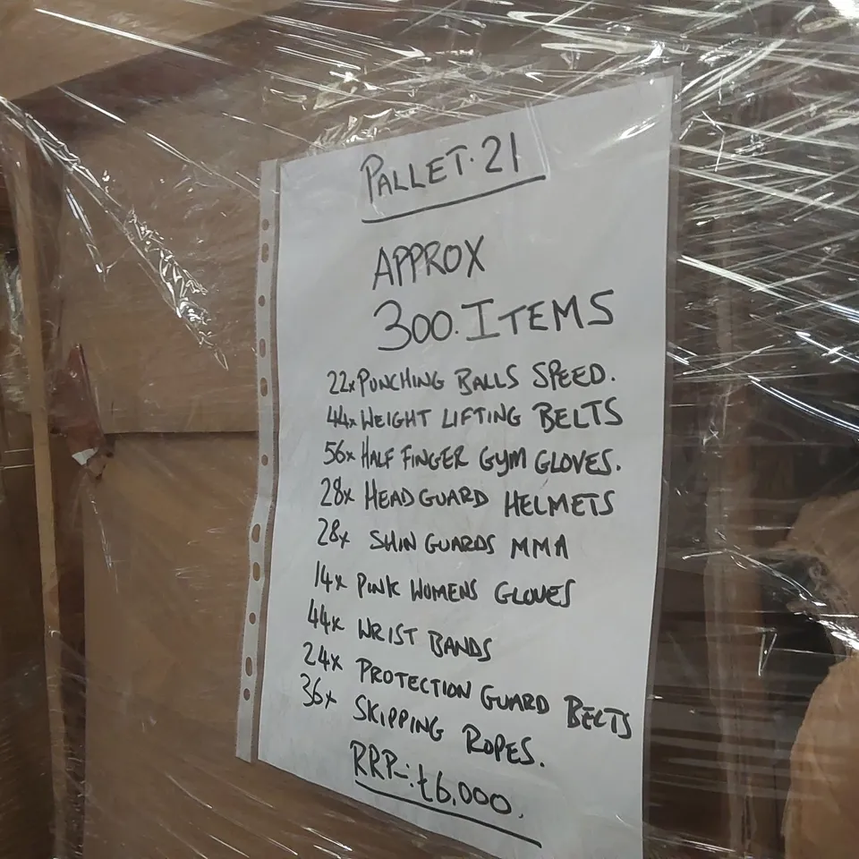 PALLET CONTAINING A VERY LARGE QUANTITY OF ASSORTED BOXING ITEMS