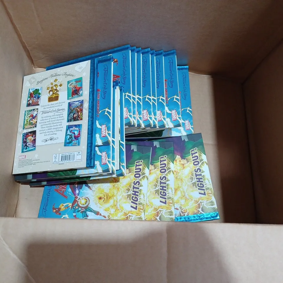 BOX TO CONTAIN APPROX. 20 X MARVEL, "THE MIGHTY AVENGERS, LIGHTS OUT!" CHILDRENS BEDTIME BOOKS 