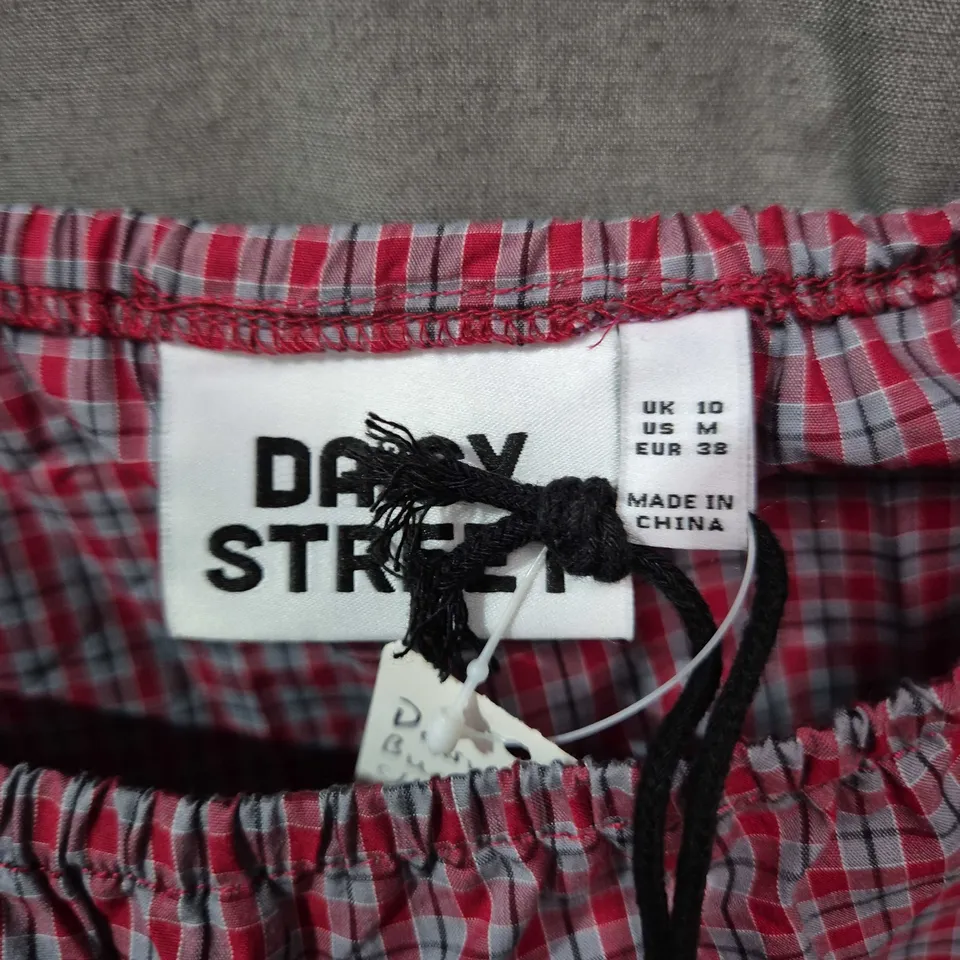 DAISY STREET WOMEN'S RED CHECK MAXI SKIRT , UK 10 (US M, EUR 38) - TAG ATTACHED