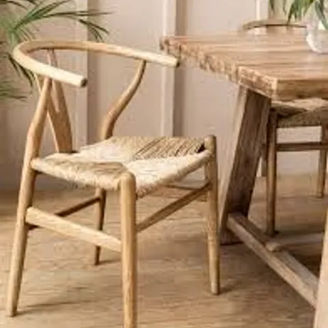 BOXED CHILTHORNE WISHBONE DINING CHAIR SET OF 2 - NATURAL
