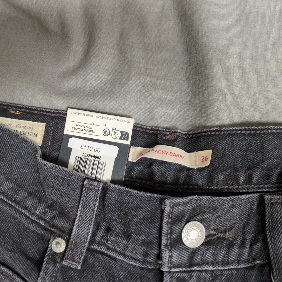 LEVI'S SUPER BAGGY BARREL JEANS – DARK DENIM, MEN'S, UK 26 (WAIST 26) X 30IN INSEAM