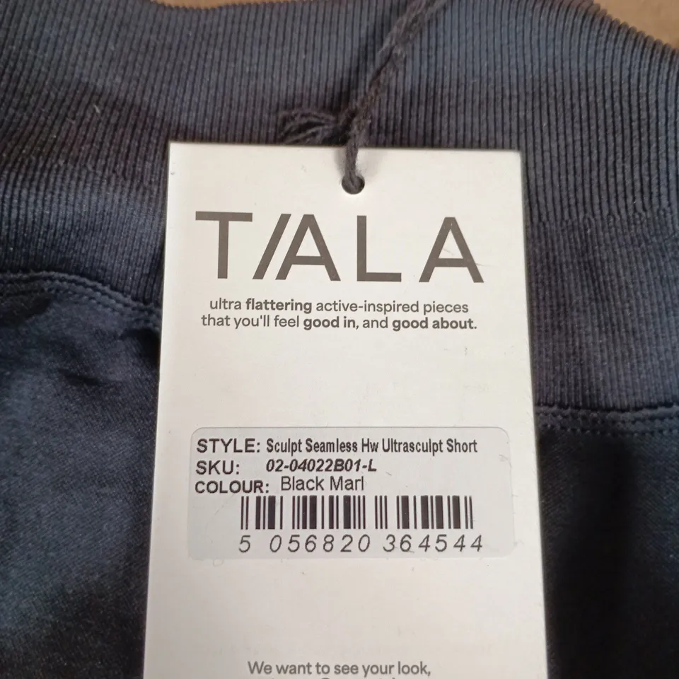 TALA SCULPT SEAMLESS HIGH-WAIST ULTRASCULPT SHORT – BLACK MARL, SIZE L (SKU 02-04022BB01-L)