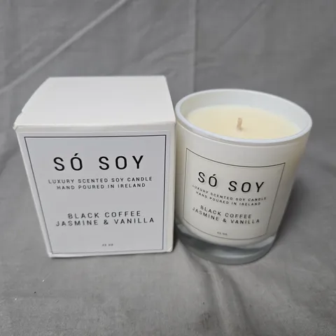 BOXED SÓ SOY LUXURY SCENTED SOY CANDLE – BLACK COFFEE, JASMINE & VANILLA