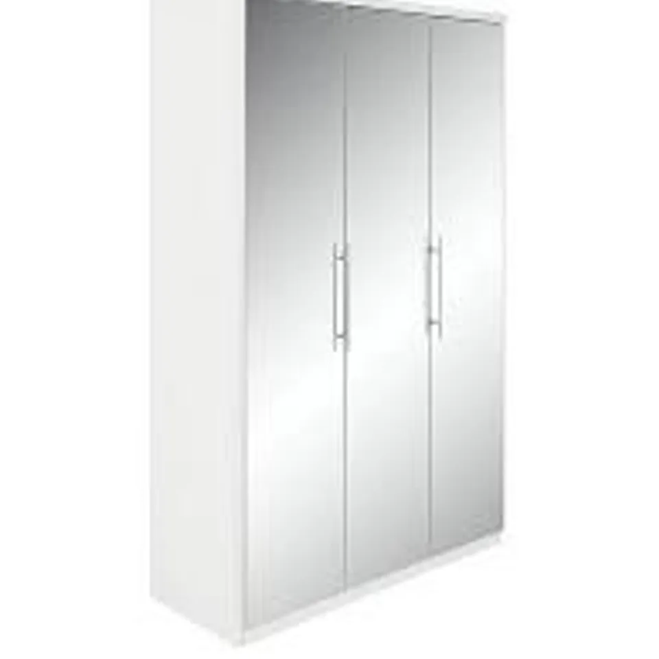 BOXED GRADE 1 PRAGUE WHITE 3 DOOR WARDROBE WITH MIRROR - 3 BOXES RRP £513