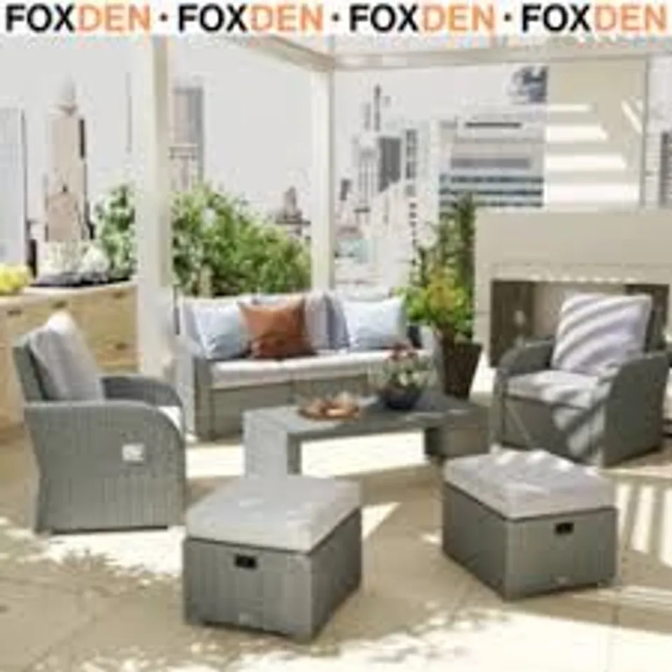 BOXED SKYE OUTDOOR SOFA SET // 2 x ARMCHAIRS, 1 x TABLE, 1 x SOFA (2 BOXES) 
