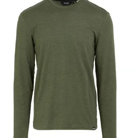 BRAND NEW REGATTA LONG SLEEVE T-SHIRT MAYLOW DARK KHAKI SIZE 3XL