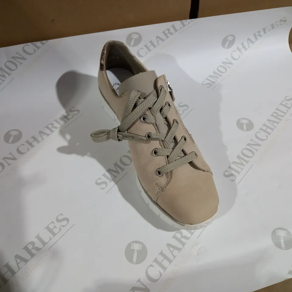 PAIR OF REIKER GREY TRAINER WEDGES - SIZE 6