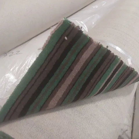 ROLL OF QUALITY CD VEL STRIPE RAIN FOREST CARPET // SIZE: APPROX 4 X 13.99m