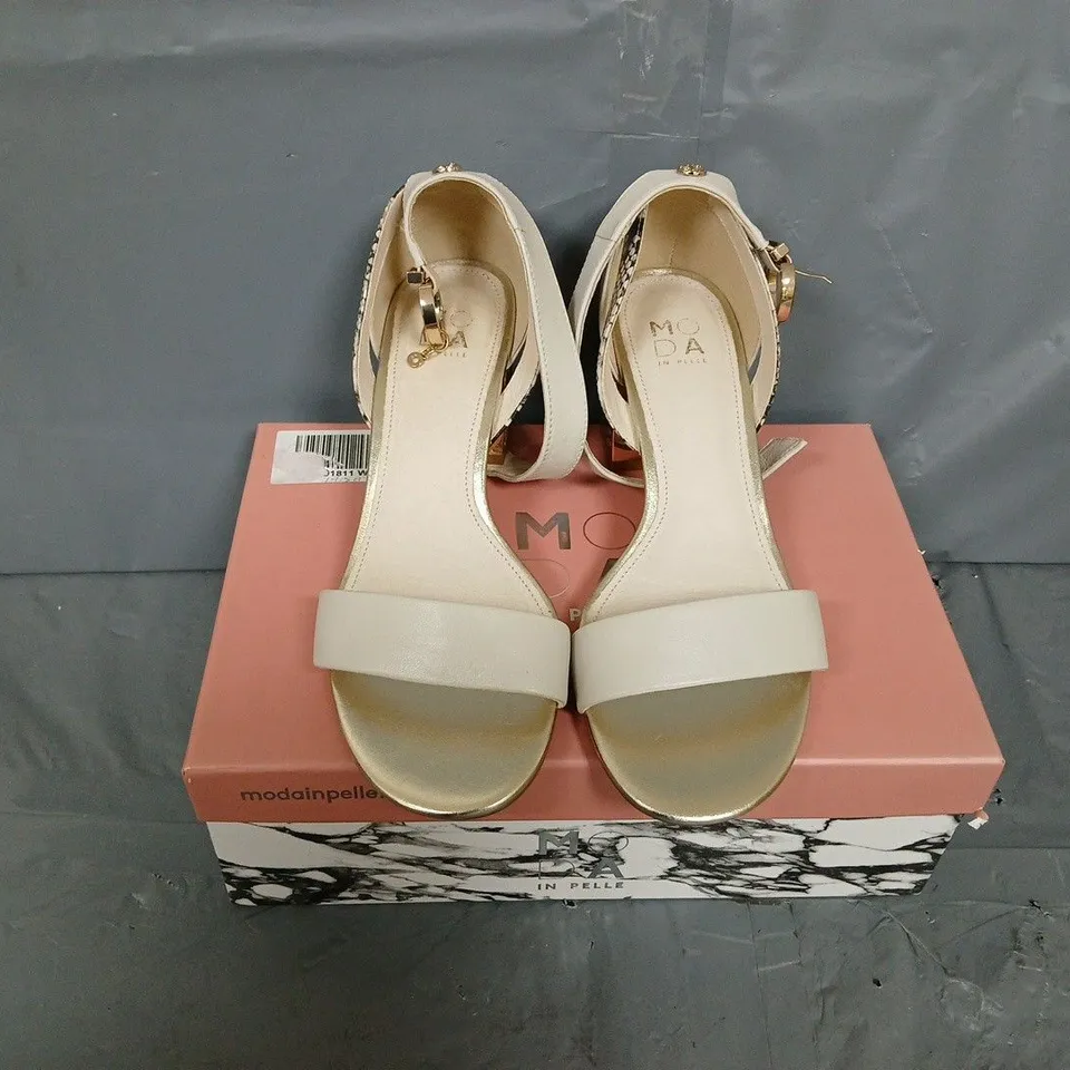 MODA IN PELLE OREENA BLOCK HEEL SANDALS OFF WHITE SIZE 40