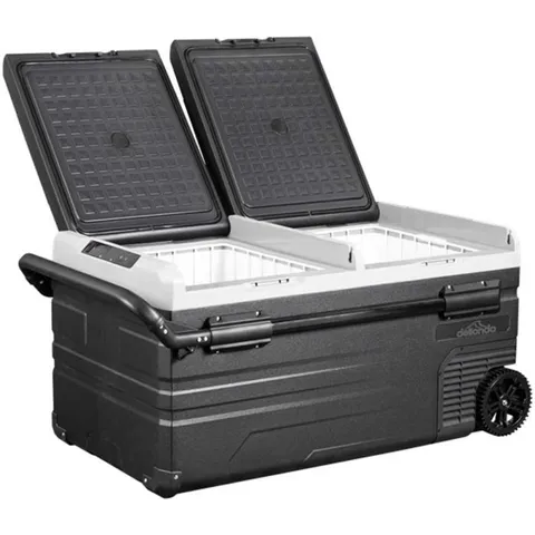 BOXED REGGIO GL45 DUAL ZONE 45 LITRE COOL BOX FREEZER FRIDGE PORTABLE COMPRESSOR