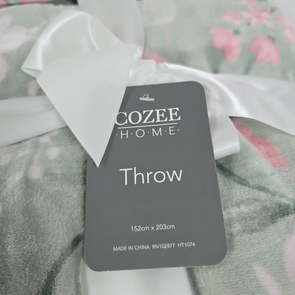 COZEE HOME THROW – FLORAL PRINT, 152CM X 203CM