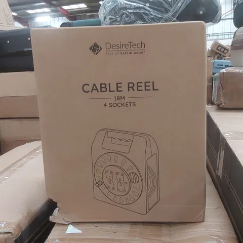 BOXED DESIRETECH 18m 4 SOCKET CABLE REEL 