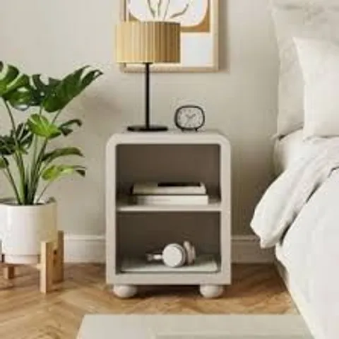 BOXED DUNELM SELF ASSEMBLY BEDSIDE TABLE -NATURAL-