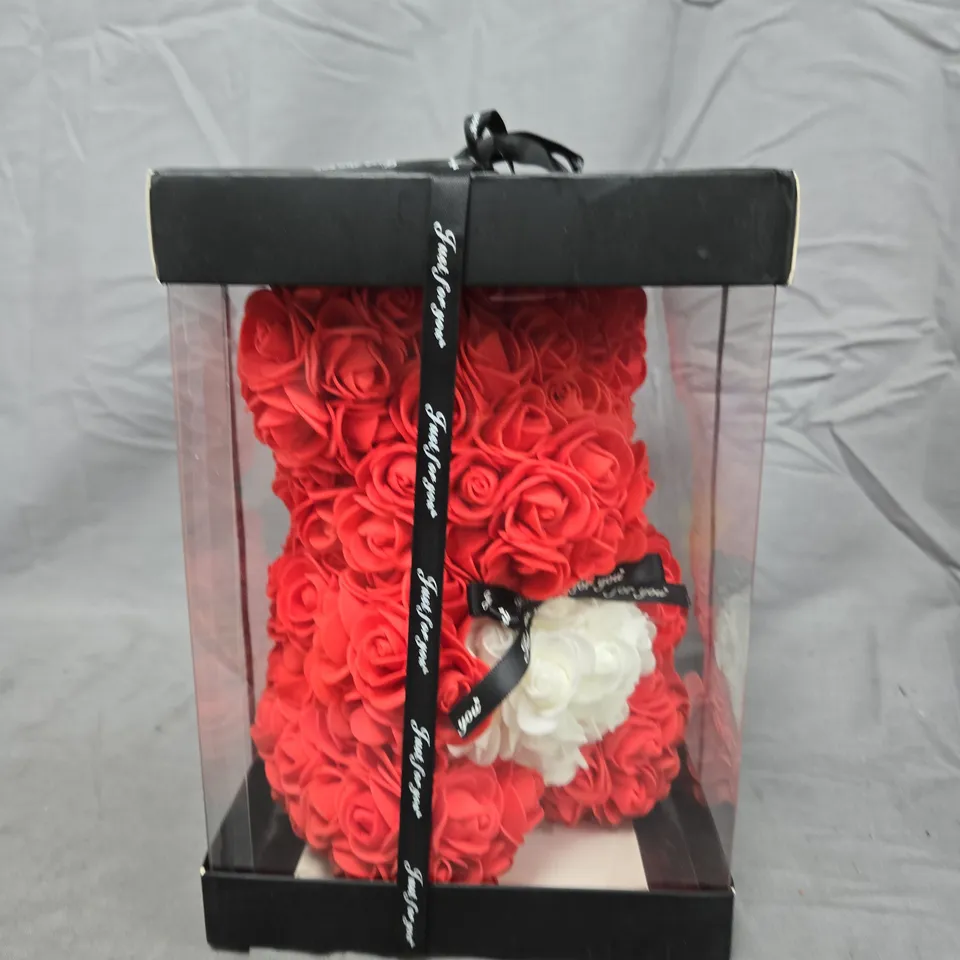 BOXED ROSE TEDDIE BEAR