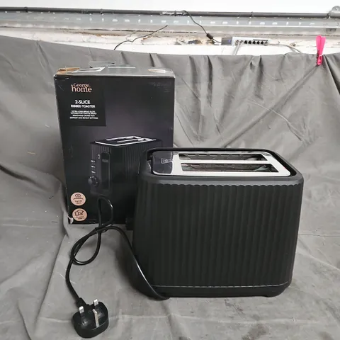 BOXED 2-SLICE RIBBED TOASTER IN BLACK