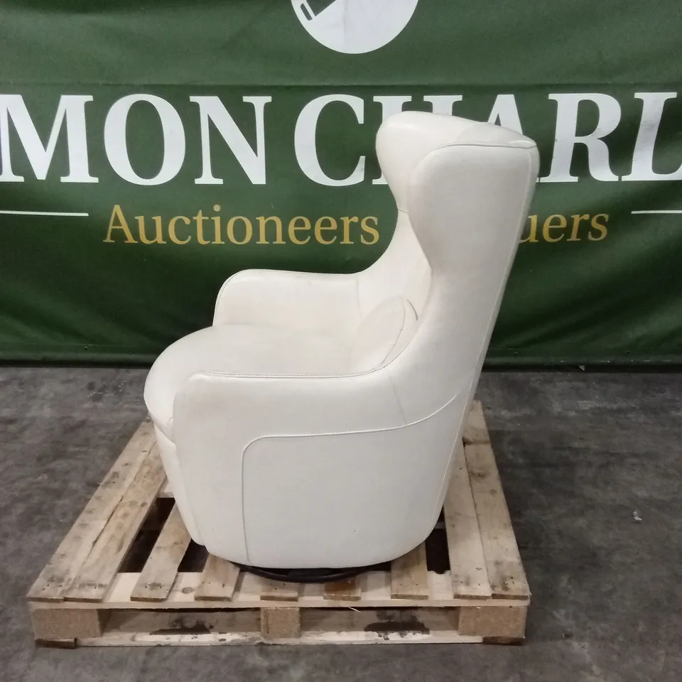 DESIGNER LEATHER SWIVEL ROCKER CHAIR