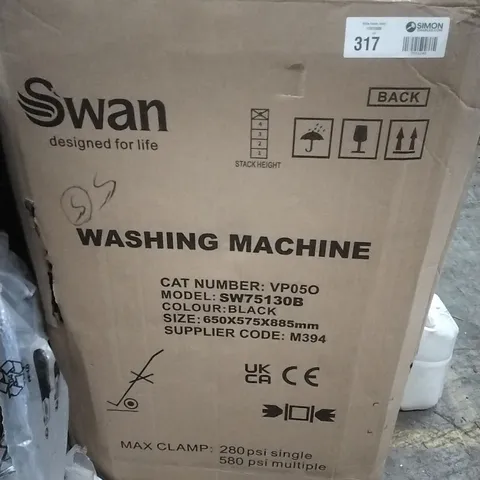 SWAN SW75130B 9KG 1400 SPIN FREESTANDING WASHING MACHINE - BLACK