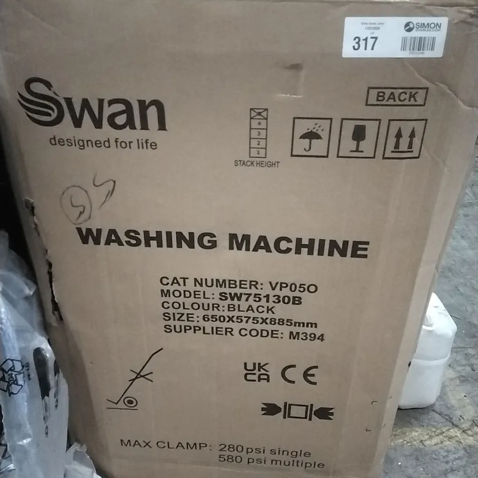 SWAN SW75130B 9KG 1400 SPIN FREESTANDING WASHING MACHINE - BLACK