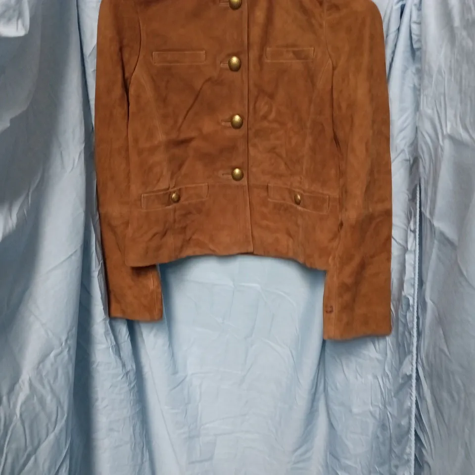 FAIRFAX & FAVOR THE PENELOPE JACKET – TAN SUEDE, WOMEN'S SIZE 14
