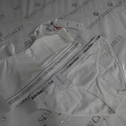CALVIN KLEIN ONE BRA AND PANTS SET IN WHITE - S
