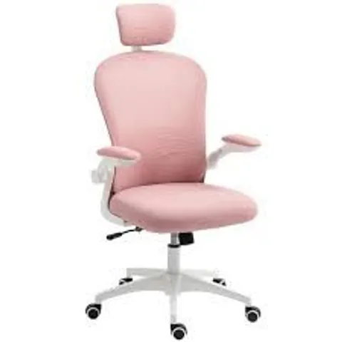 BOXED VINSETTO HIGH BACK OFFICE CHAIR, MESH COMPUTER DESK CHAIR - PINK