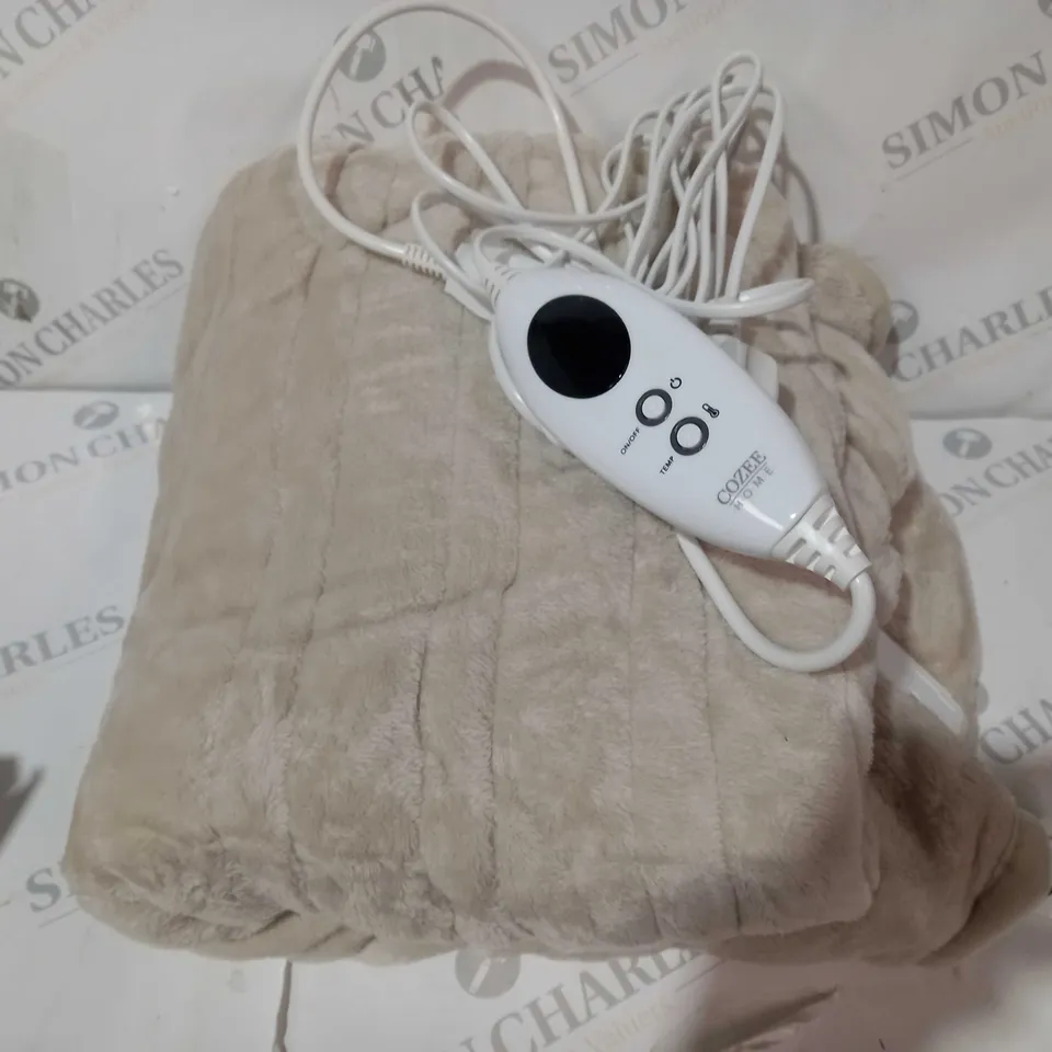 COZEE HOME VELVETSOFT HEATED THROW IN STONE 
