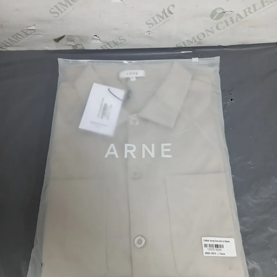 BAGGED ARNE COTTON JERSEY OVERSHIRT SIZE L